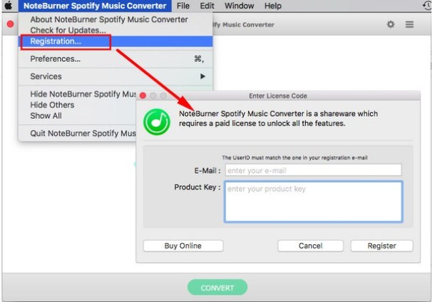 NoteBurner Spotify Music Converter License key
